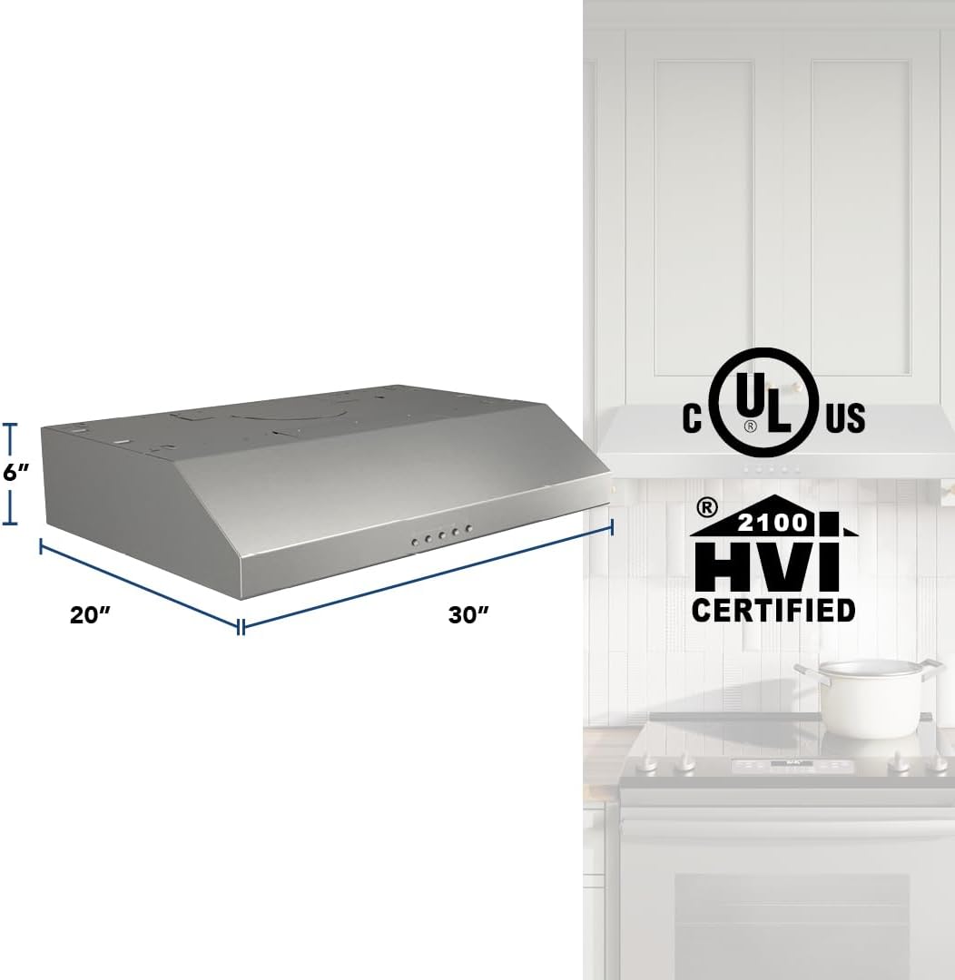 Broan-NuTone Three-Speed Glacier Undercabinet Range Hood with LED Light, ADA Compliant wourant