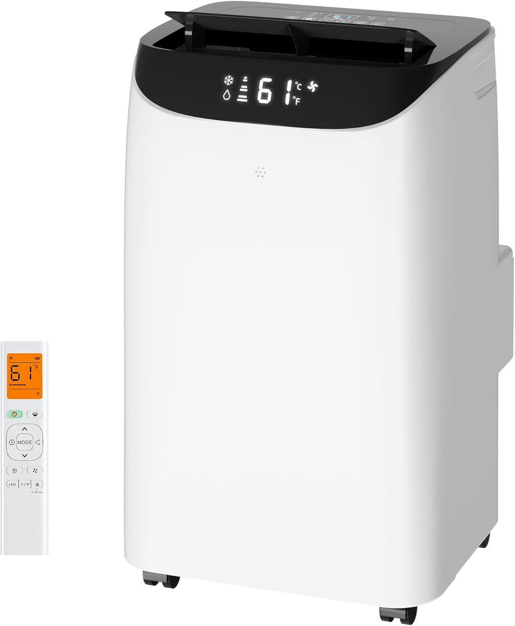 14,000 BTU Portable Air Conditioner Cools Up to 700 Sq.Ft, 3-IN-1 Energy Efficient Portable AC Unit with Remote Control & Installation Kits for Large Room, Campervan, Office, Temporary Space woonhhop