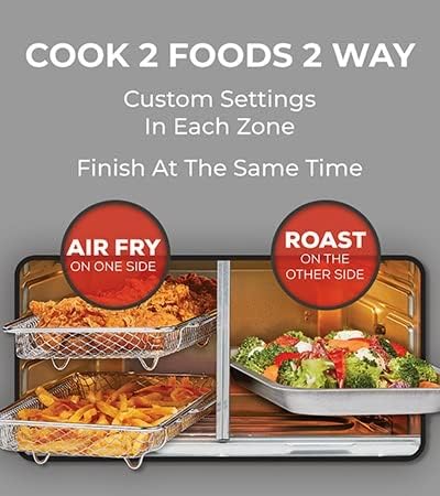 Emeril Lagasse Dual Zone 360 Air Fryer Oven Combo with French Door, 25 QT Extra Large, Cook Two Foods in Different Ways, Up to 60% Faster from Frozen to Finish wourant