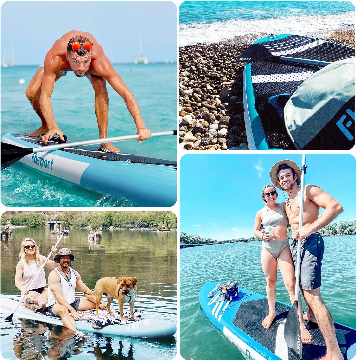 FBSPORT 11' Premium Stand Up Paddle Board Yoga Board with Durable SUP Accessories Carry Bag wourant