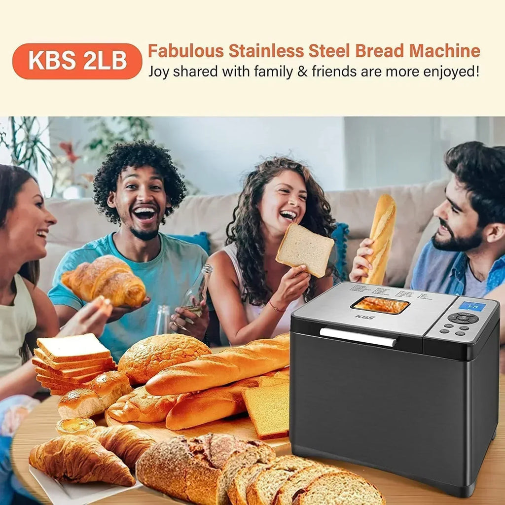 KBS 2LB Bread Maker 19-in-1 Automatic Stainless Steel Bread Maker with Ceramic Pot wourant