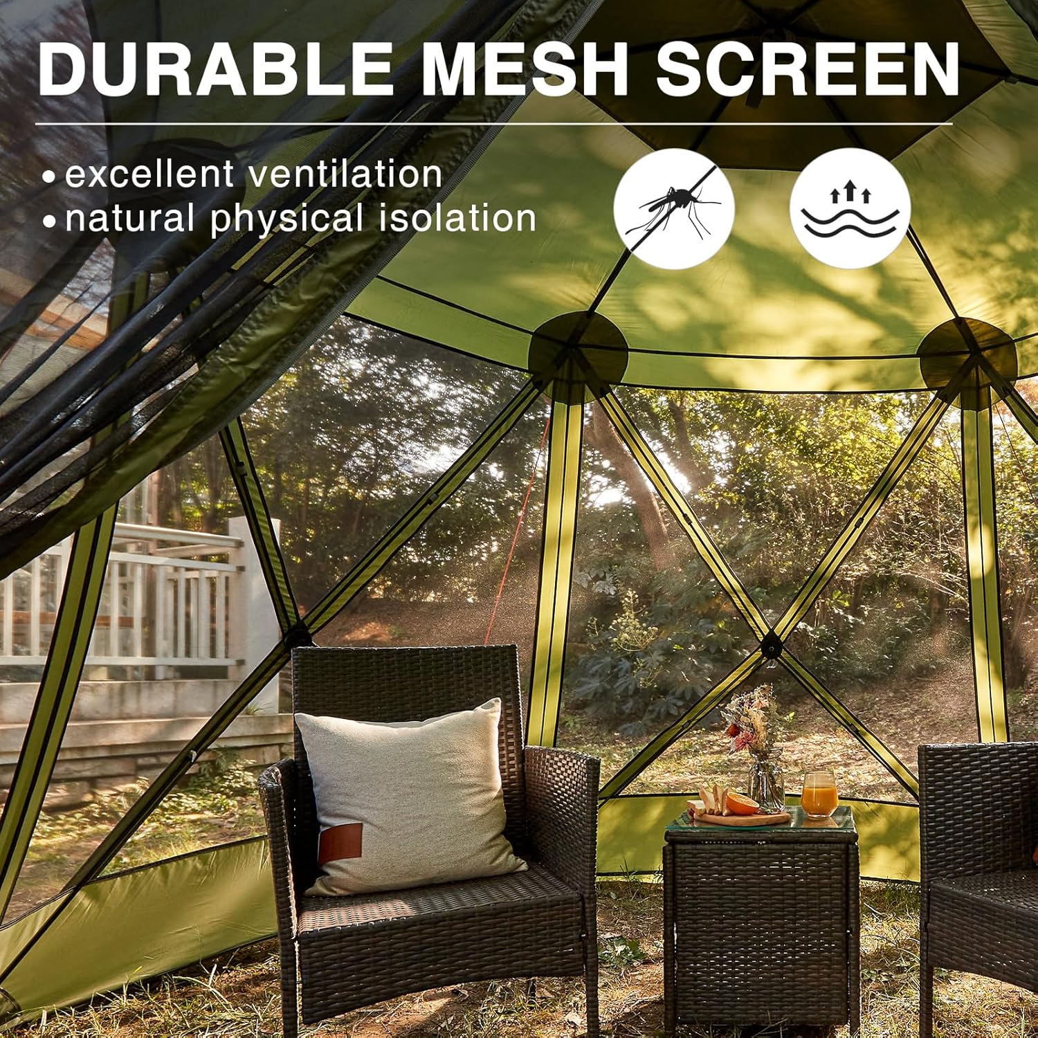 Pop up Screen House Tent for Camping 11.5 x 9.8 ft Instant Screened Gazebo Canopy wourant
