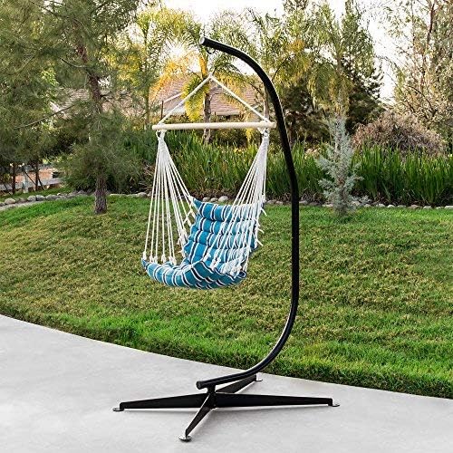 Best Choice Products Metal Hanging Hammock C-Stand for Chair Weather Resistant Finish wourant