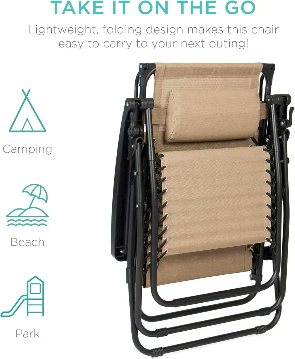 Best Choice Products Folding Zero Gravity Recliner Patio Lounge Chair Adjustable Canopy Shade wourant