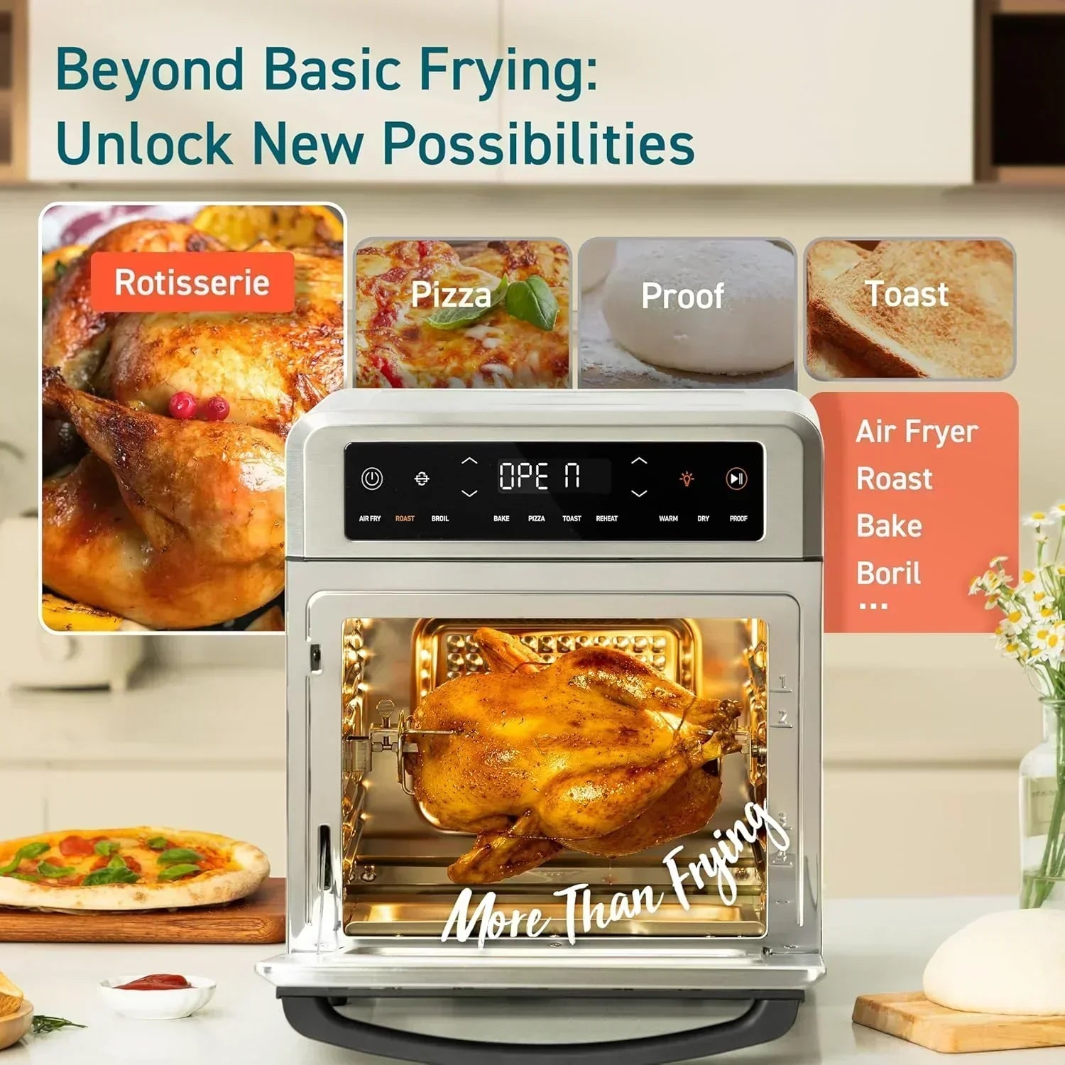 COSORI 11-in-1 air fryer 13-quart capacity combines grilling toasting baking and reheating wourant