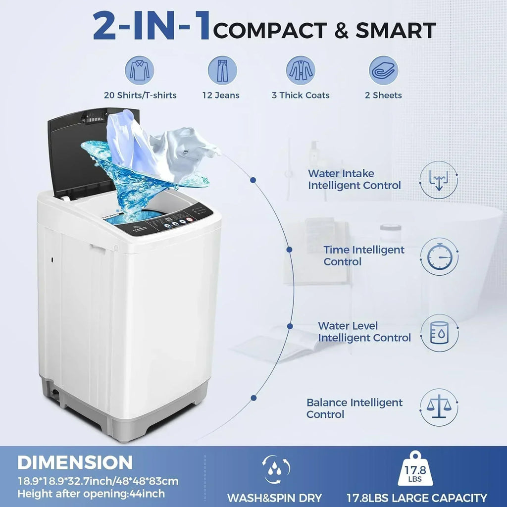 20Lbs Portable Washing Machine Nictemaw Portable Washer 2.8 Cu.ft Washer and Dryer Combo wourant