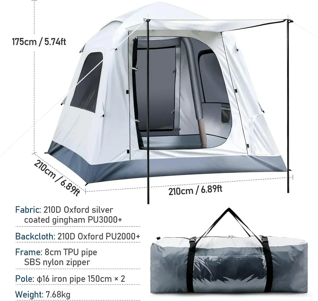 Automatic inflatable camping tent 3-4 people luxury camping adult waterproof inflatable house tent wourant