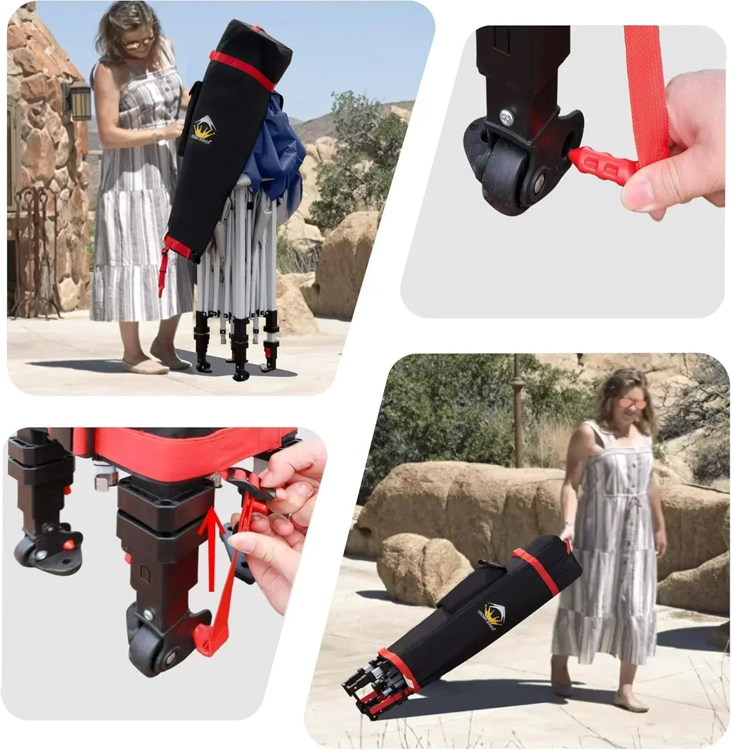 10x10 Pop-Up Awning One-Click Installation Beach Tent Outdoor Sunshade Silver Coated Top wourant