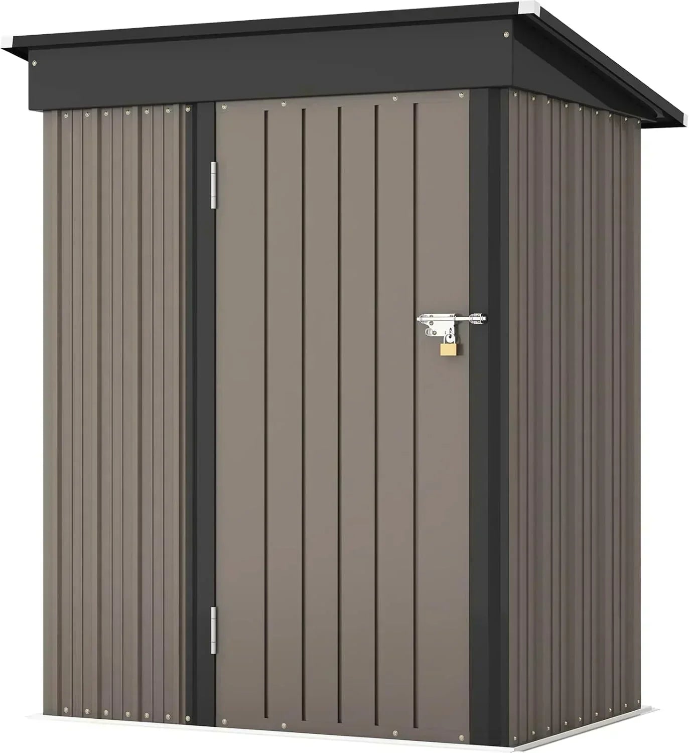 Patiowell 5x3 FT Outdoor Storage Shed Tool Shed with Sloping Roof and Lockable Door Metal Shed wourant