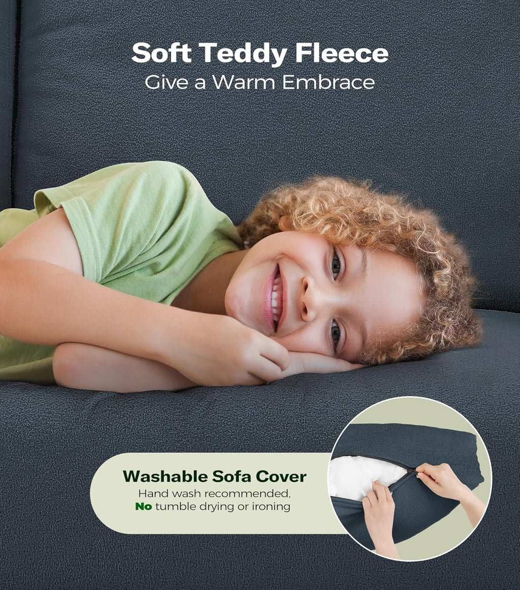 Loveseat Sofa 51" Love Seat Comfy Corduroy Small Loveseat Tool-Free Setup Couch wourant