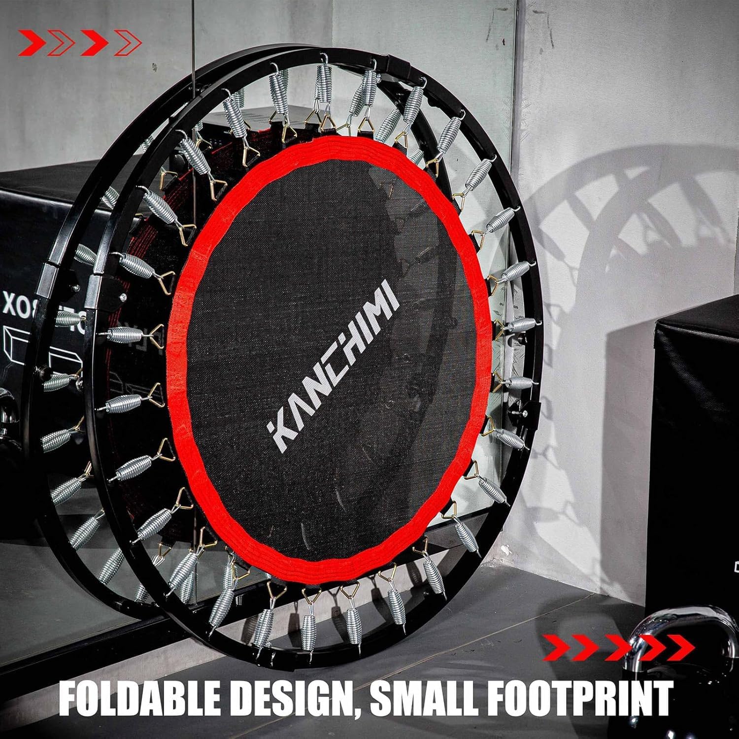 Kanchimi 40" 48" Folding Mini Fitness Indoor Exercise Workout Rebounder Trampoline wourant