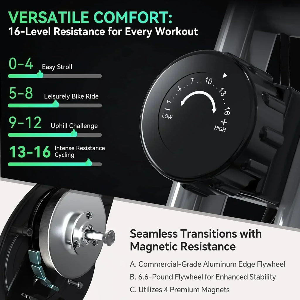Foldable Exercise Bike Stationary Bikes  5 IN 1 Indoor Workout Cycling Bike Quiet Magnetic Resistance wourant