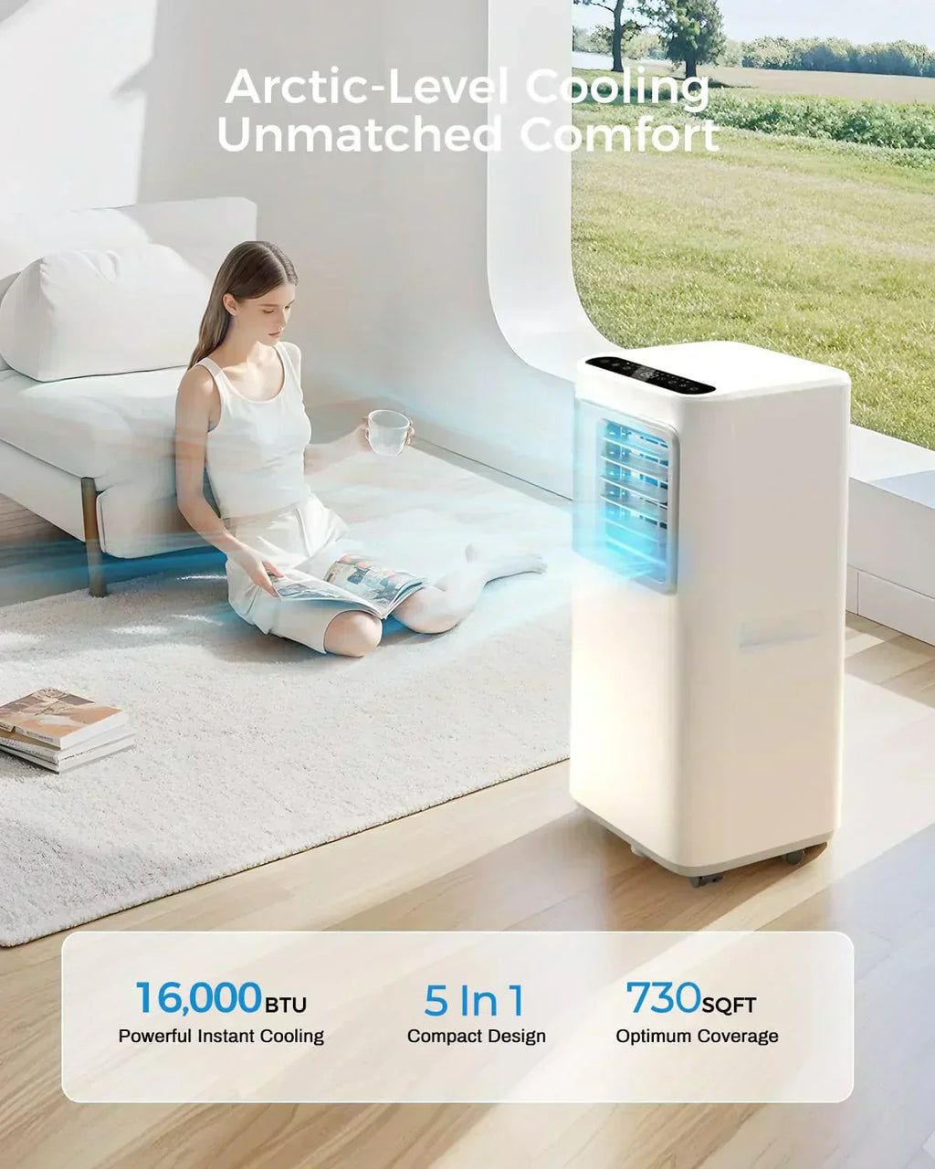 Portable-Air-Conditioners-16,000-Btu AC Unit 5 in 1 Wifi Smart Air Conditioner with APP Fan wourant