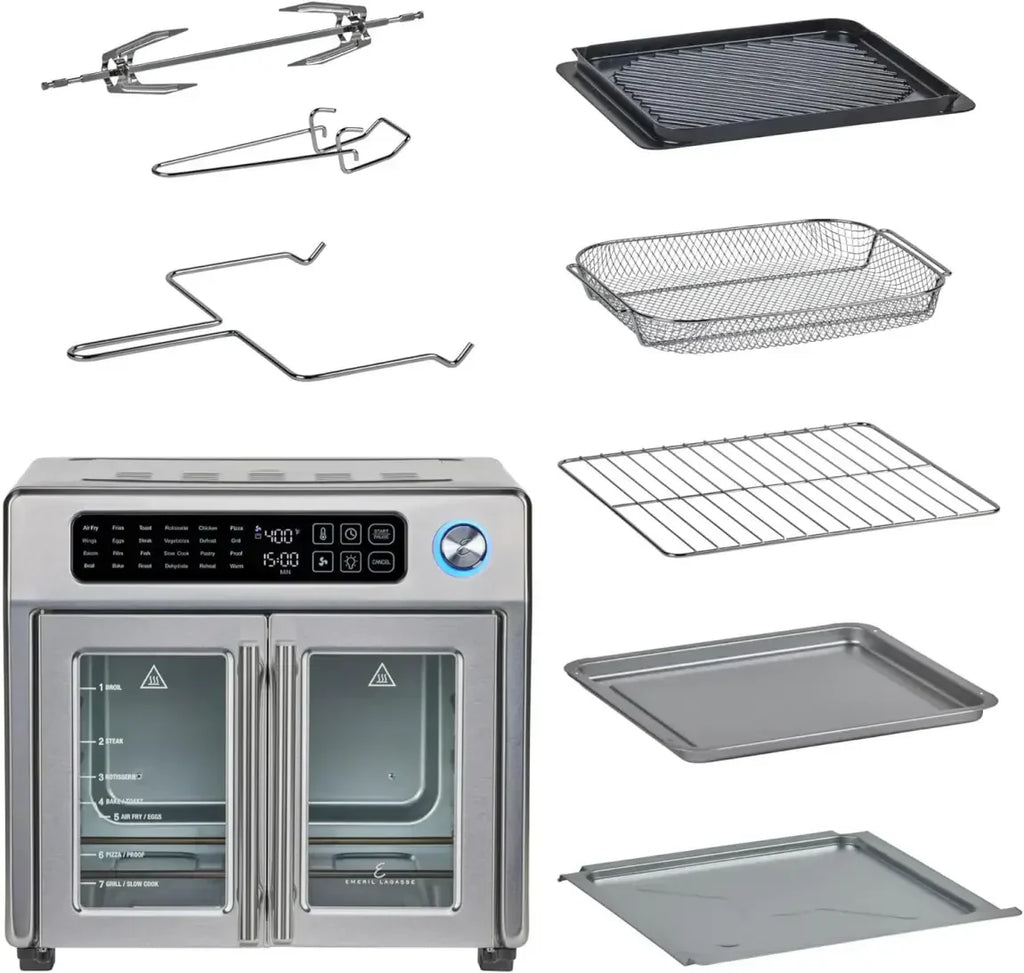 Emeril Lagasse 26 QT Extra Large Air Fryer Convection Toaster Oven with French Doors wourant