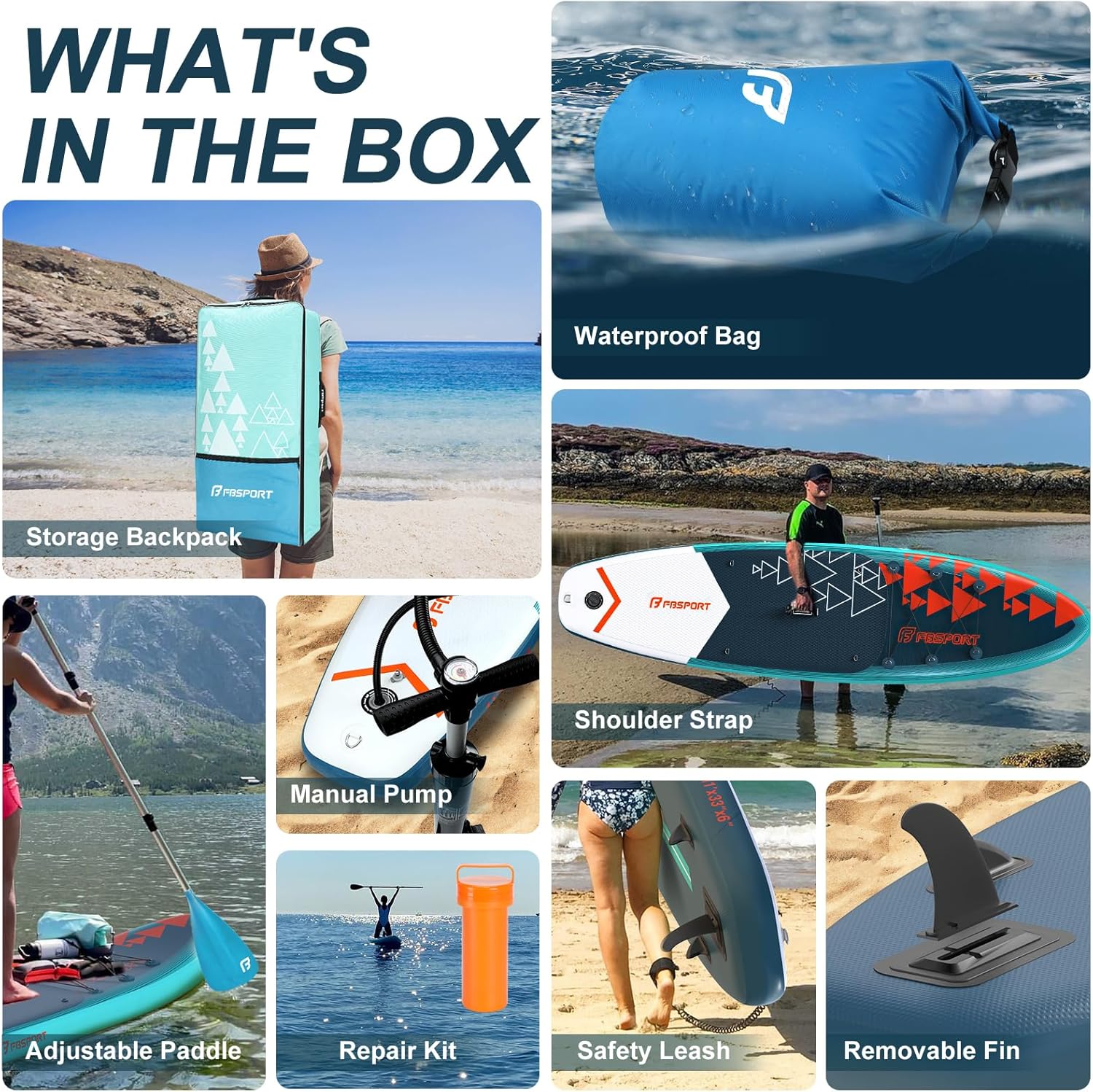 FBSPORT 11' Premium Stand Up Paddle Board Yoga Board with Durable SUP Accessories Carry Bag wourant