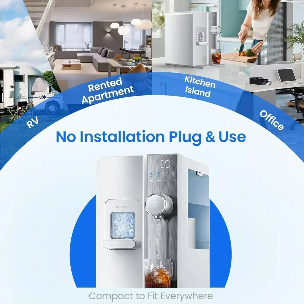 Ice Maker Water Filter 3 in 1 Countertop Instant Hot and Cold Water wourant