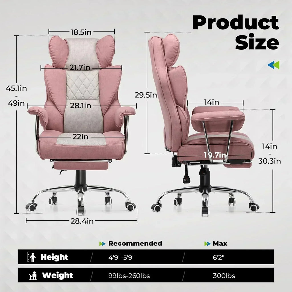 Large high back office chair high back leather gaming chair with footrest wourant