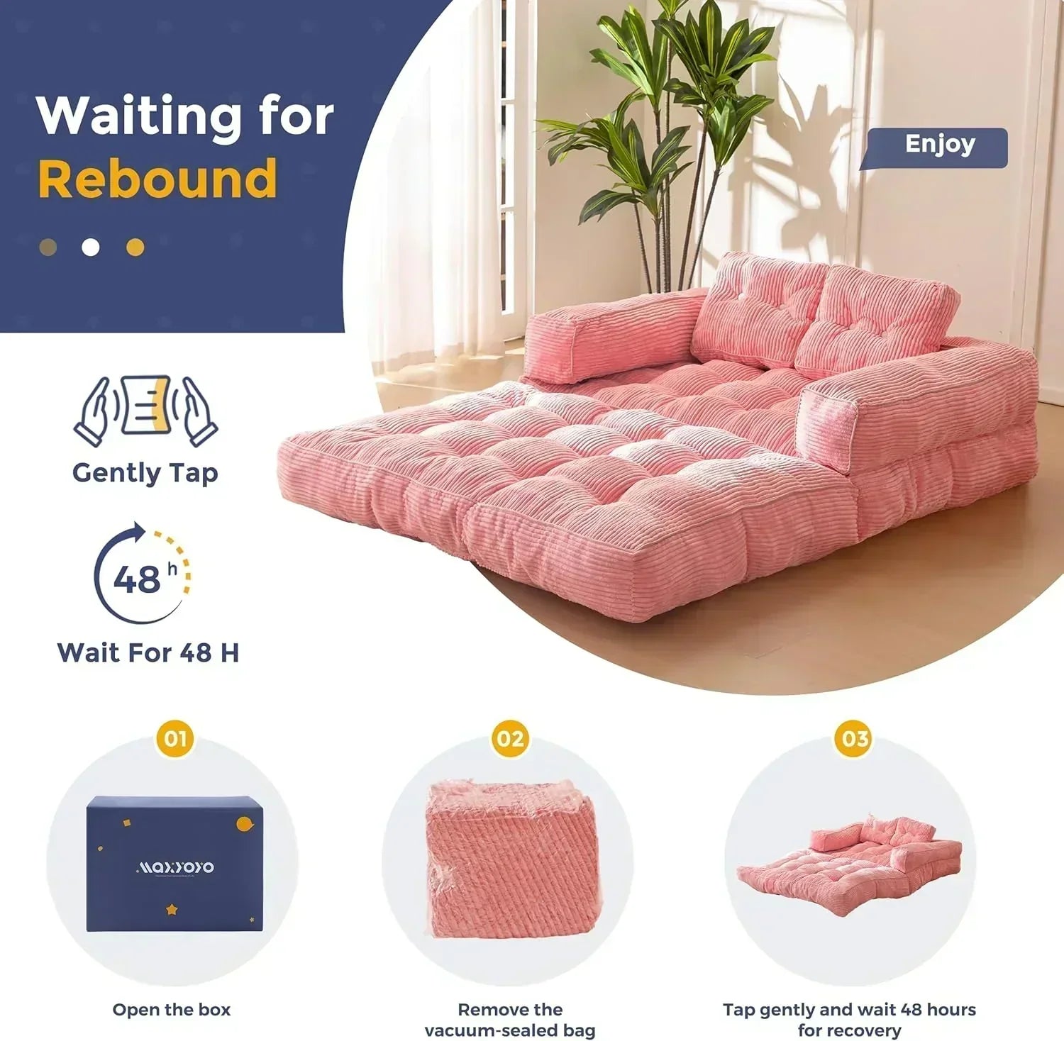 Folding Sofa Bed L-Shaped Convertible Sofa Bed with Armrests and Pillows wourant