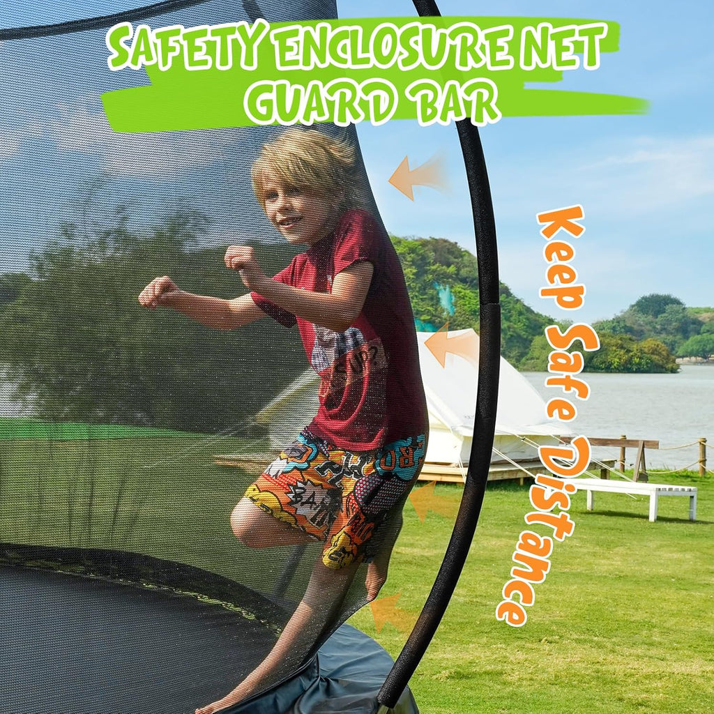 Gigu 10FT 12FT 14FT Recreational Trampolines with Enclosure Net and Ladder Anti-Rust Coating wourant