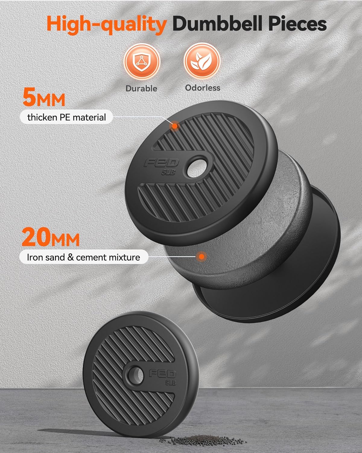 Feierdun adjustable dumbbells with connectors Barbell, kettlebell push-up stand wourant