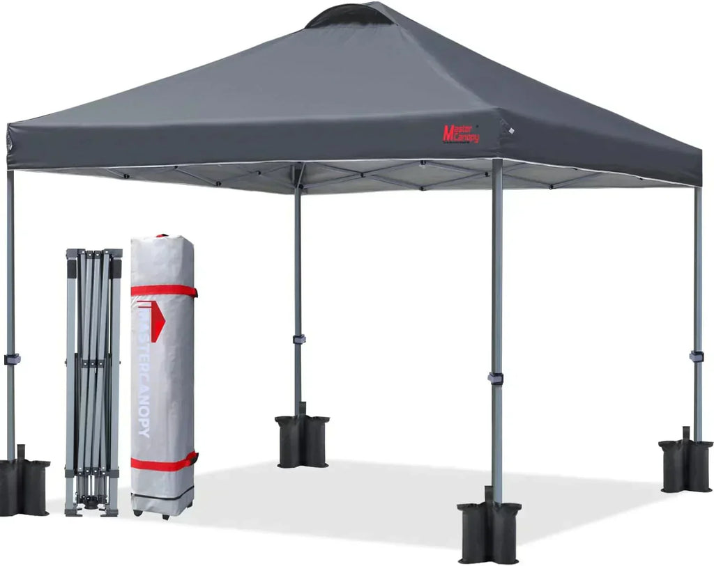Durable Pop-up Canopy Tent with Roller Bag (10x10 Black) wourant