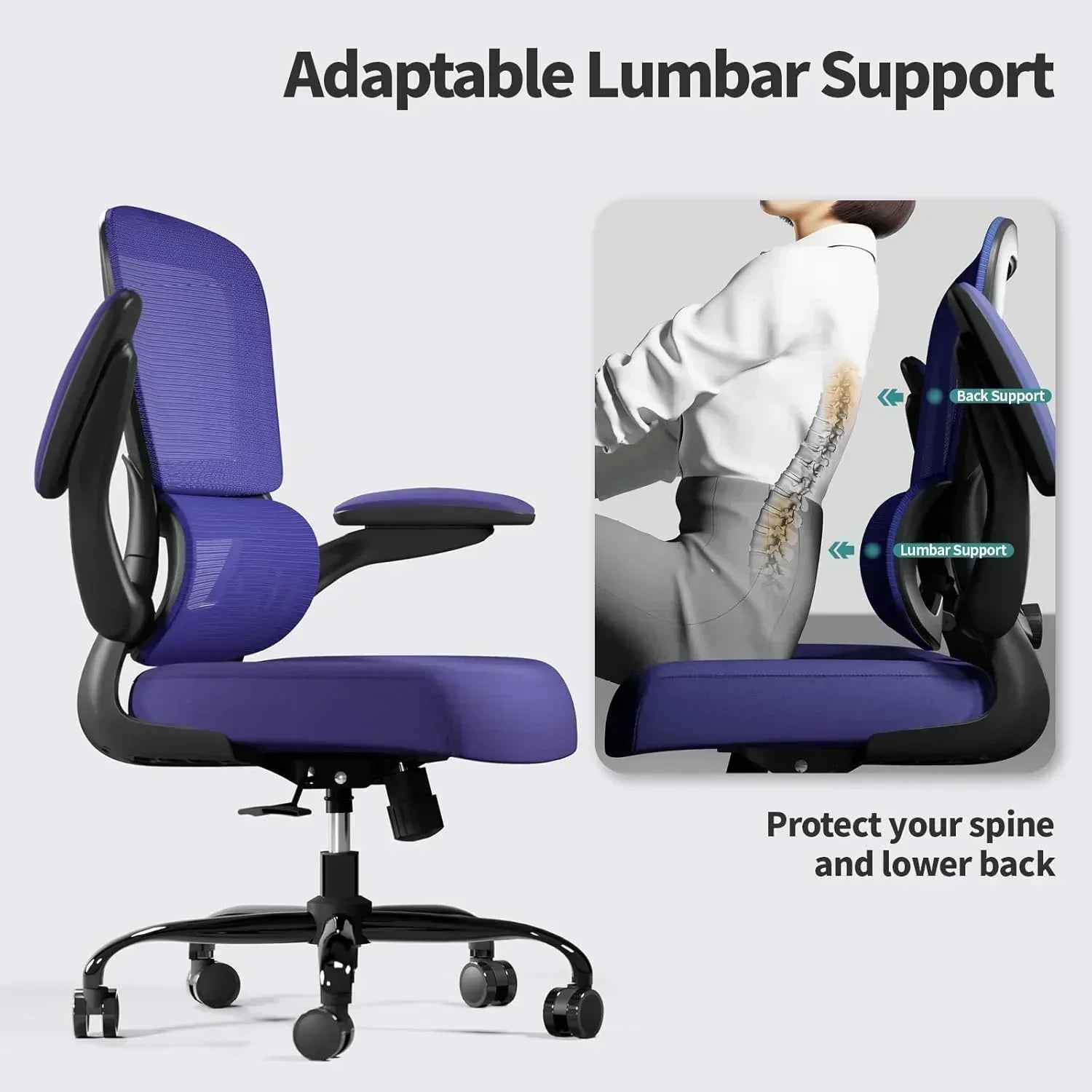 TRALT Office Chair Ergonomic Desk Chair 330 lbs Home Mesh Gaming Chair with Wheels wourant