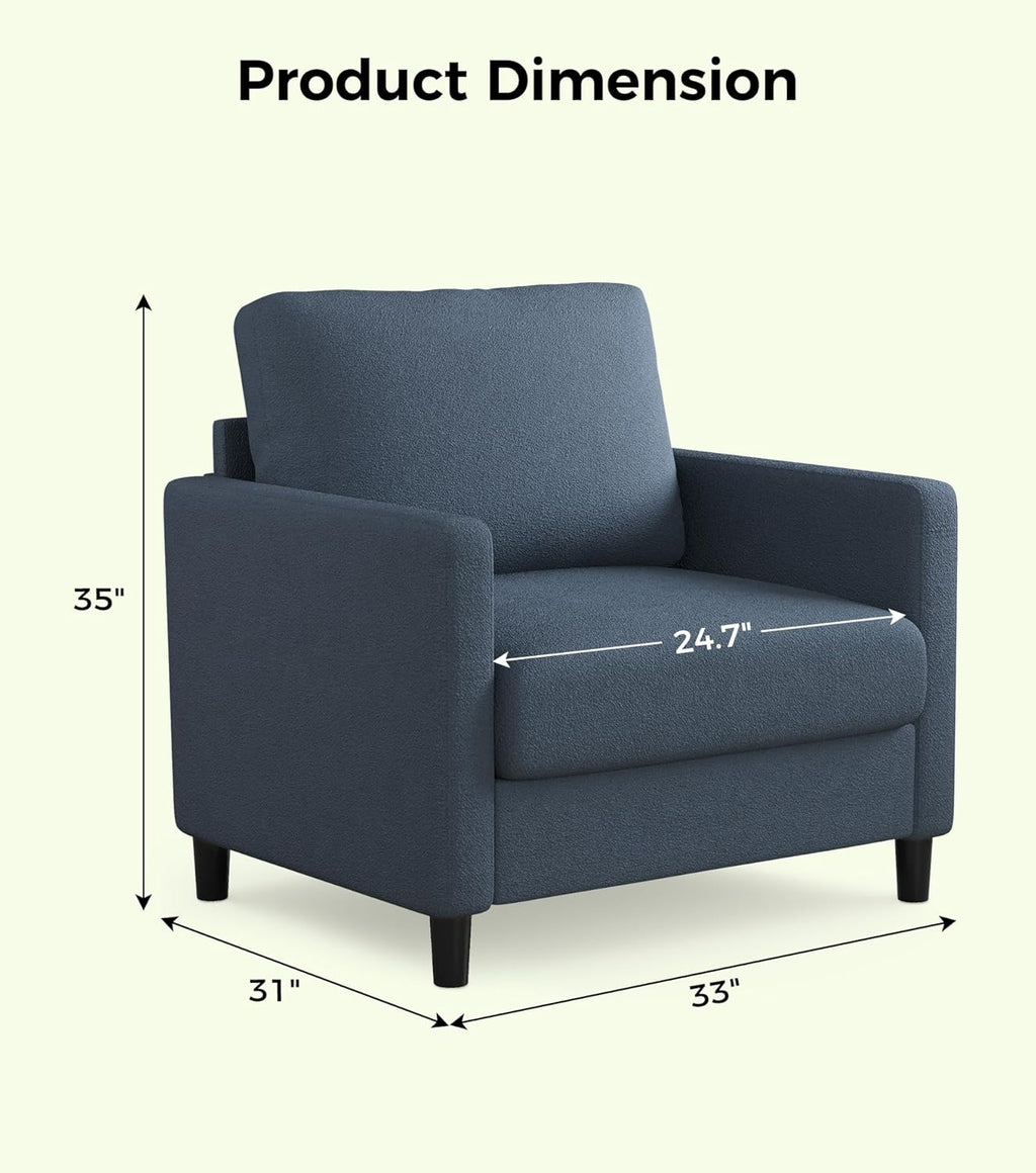 Loveseat Sofa 51" Love Seat Comfy Corduroy Small Loveseat Tool-Free Setup Couch wourant