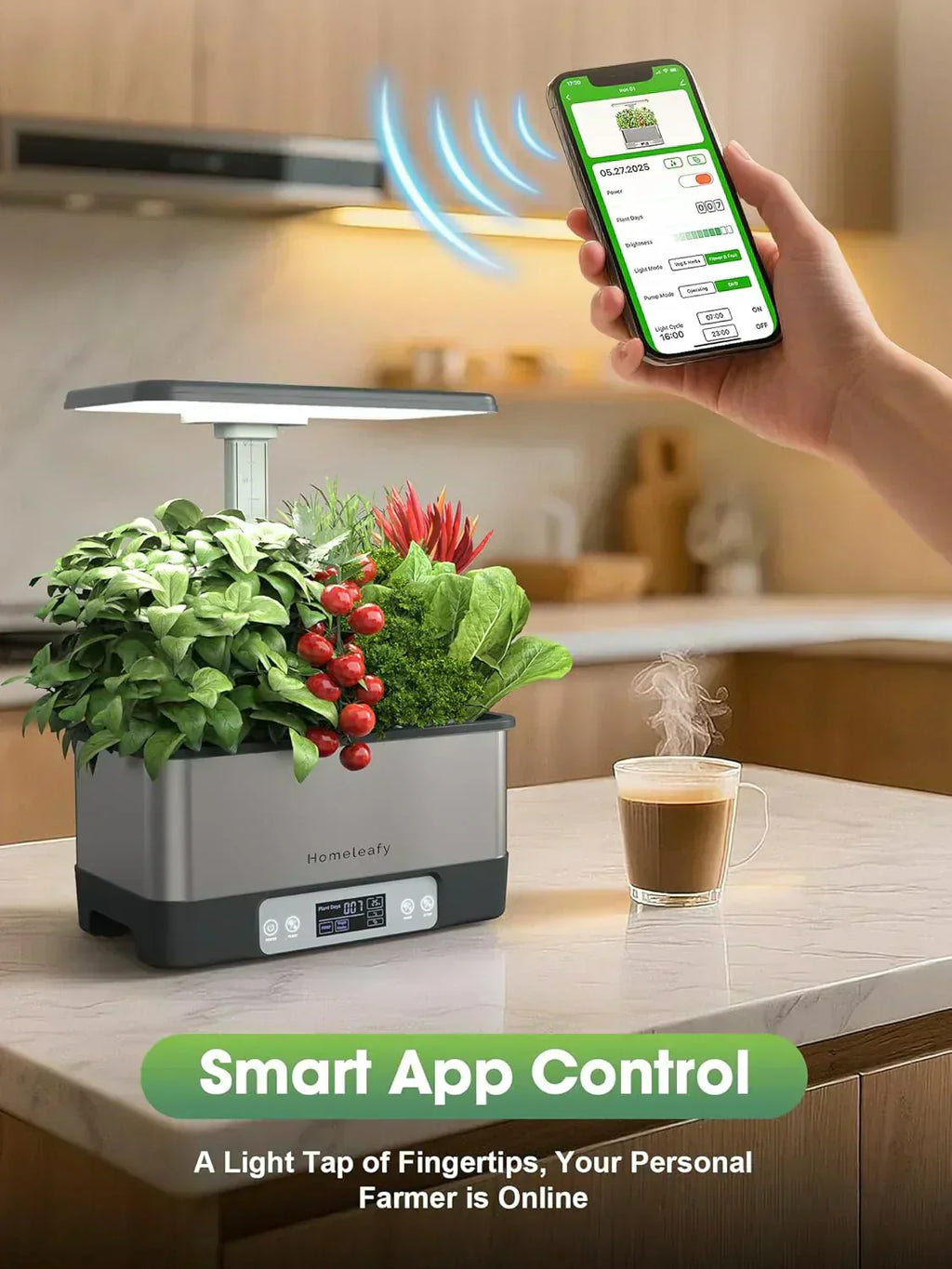 Hydroponic Grow System Kit 8 Smart Indoor Herb Gardens with WiFi App Control Seed Pod Kit wourant