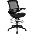 Waylon Mid-Back Transparent Black Mesh Drafting Chair with Melrose Gold Frame wourant