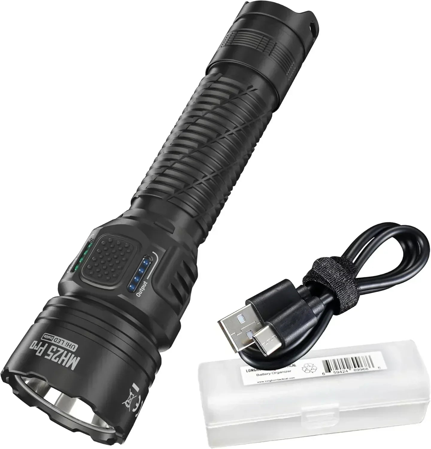 MH25 Pro 770 Yard Long Throw Flashlight 3300 Lumen USB-C Rechargeable Compact Duty Work Light wourant