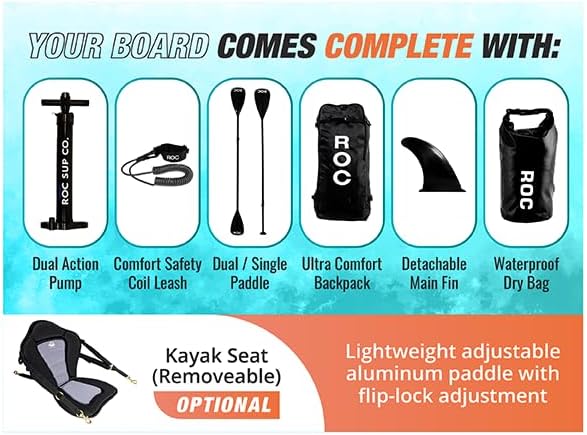 ROC inflatable stand-up paddle board SUP paddle board accessories Anti-slip comfortable deck wourant
