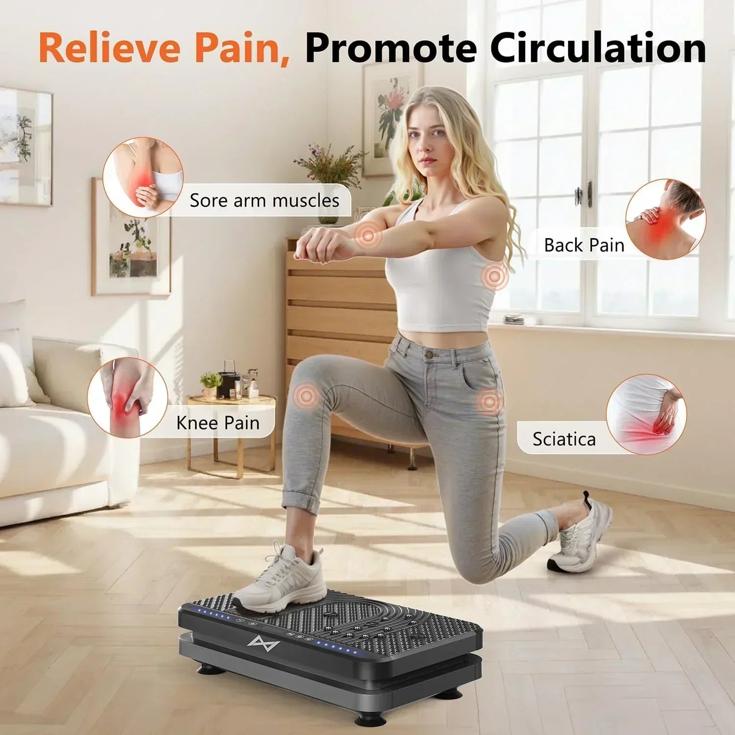 AXV Vibration Plate Fitness Platform Trainer Suitable for men and women to lose weight wourant