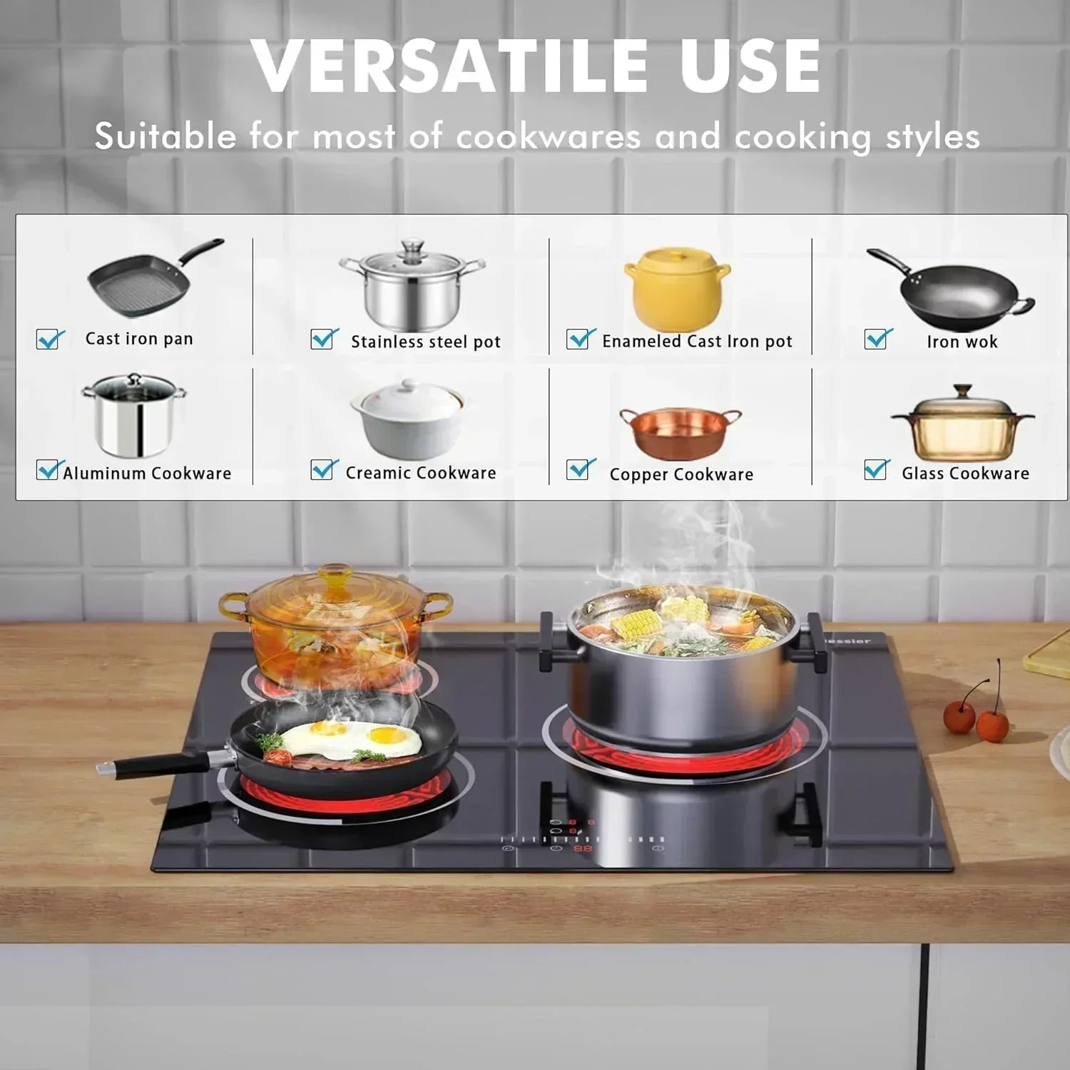 Electric Cooktop 30 Inch - 5 Burners Built-in Ceramic Cooktop 30" Electric Stove Top wourant