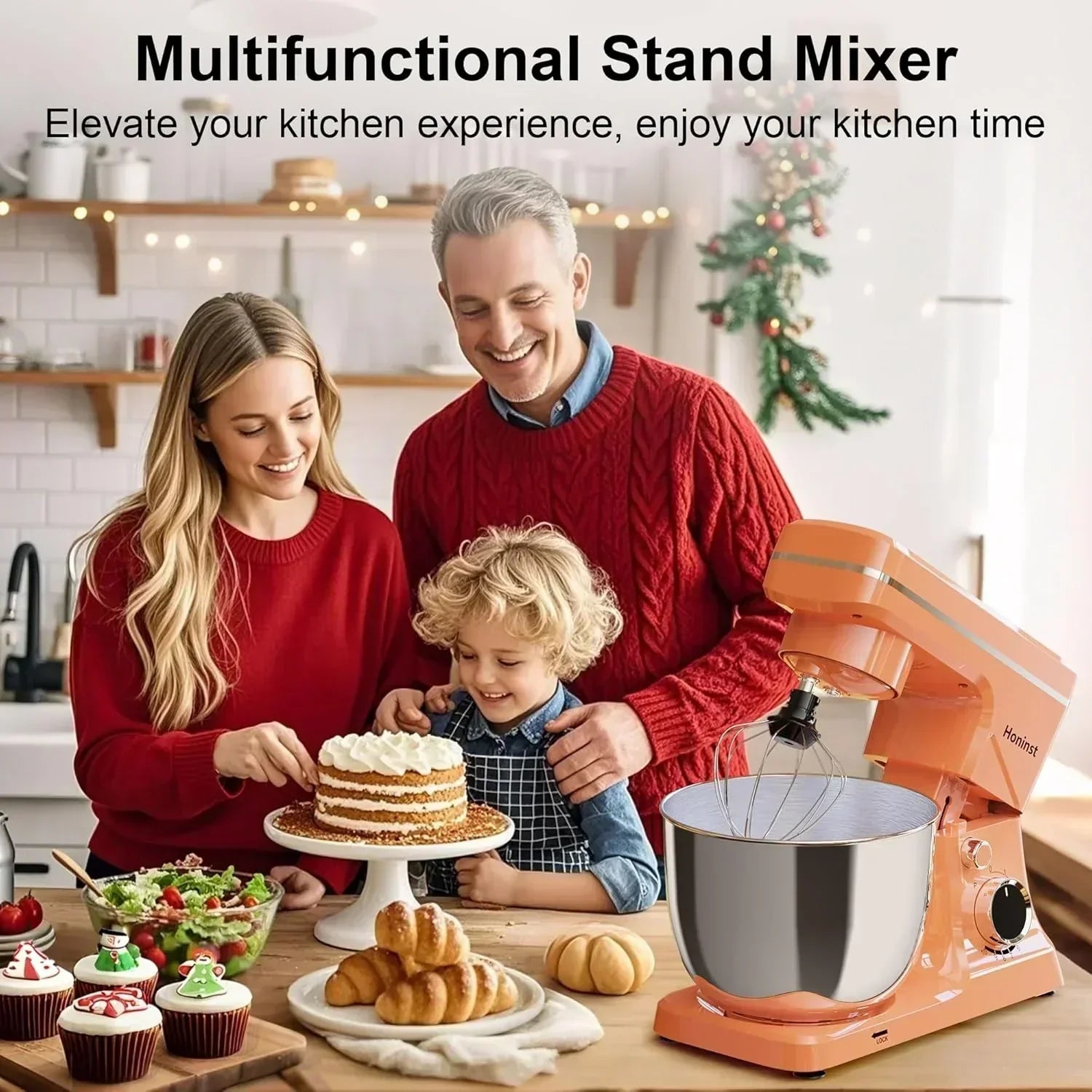 10-Speed Stand Mixer with 8-in-1 Splash Guard Tilt Head 6-Quart Stainless Steel Bowl wourant