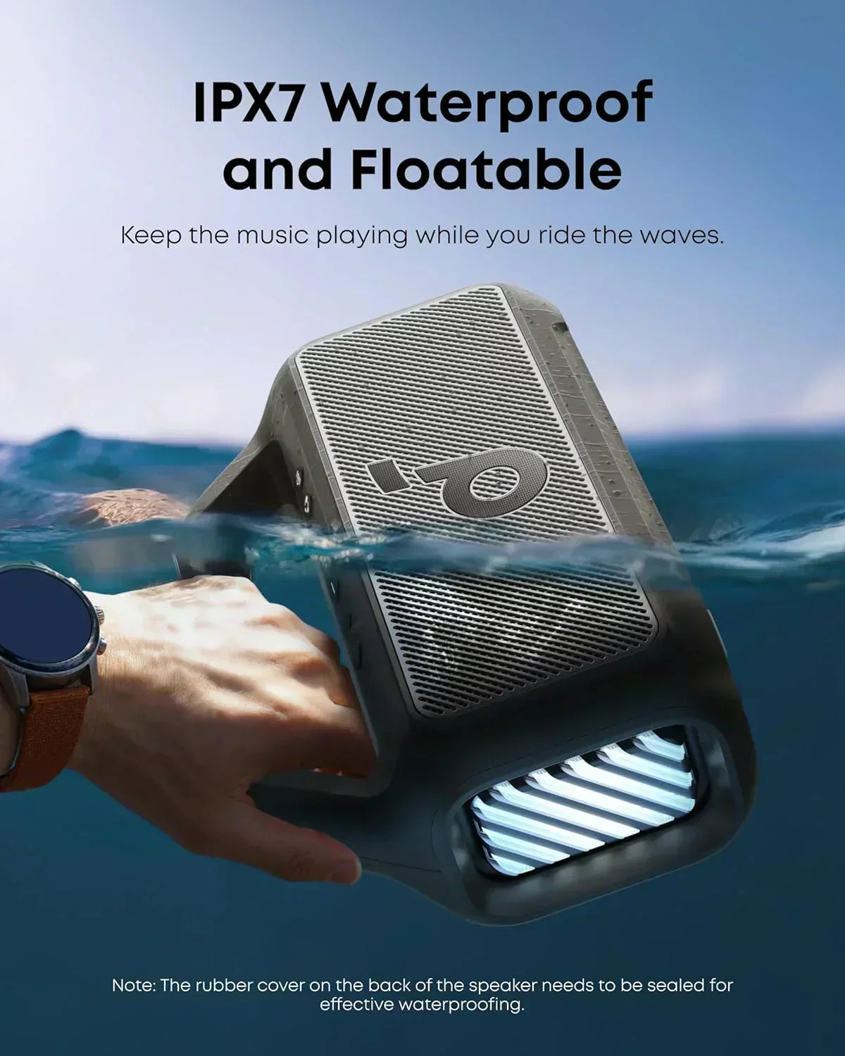 Outdoor Speaker 80W Subwoofer BassUp 2.0 24H Playtime IPX7 Waterproof Floatable RGB Lights wourant