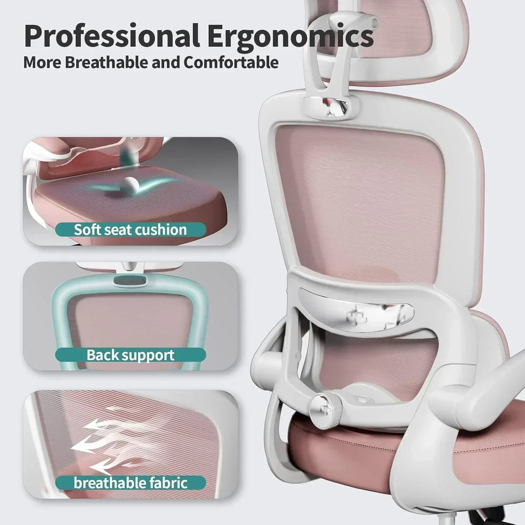 Office Chair Ergonomic Desk Chair 330 lbs Home Mesh Desk Chair Comfortable Gaming Chair wourant