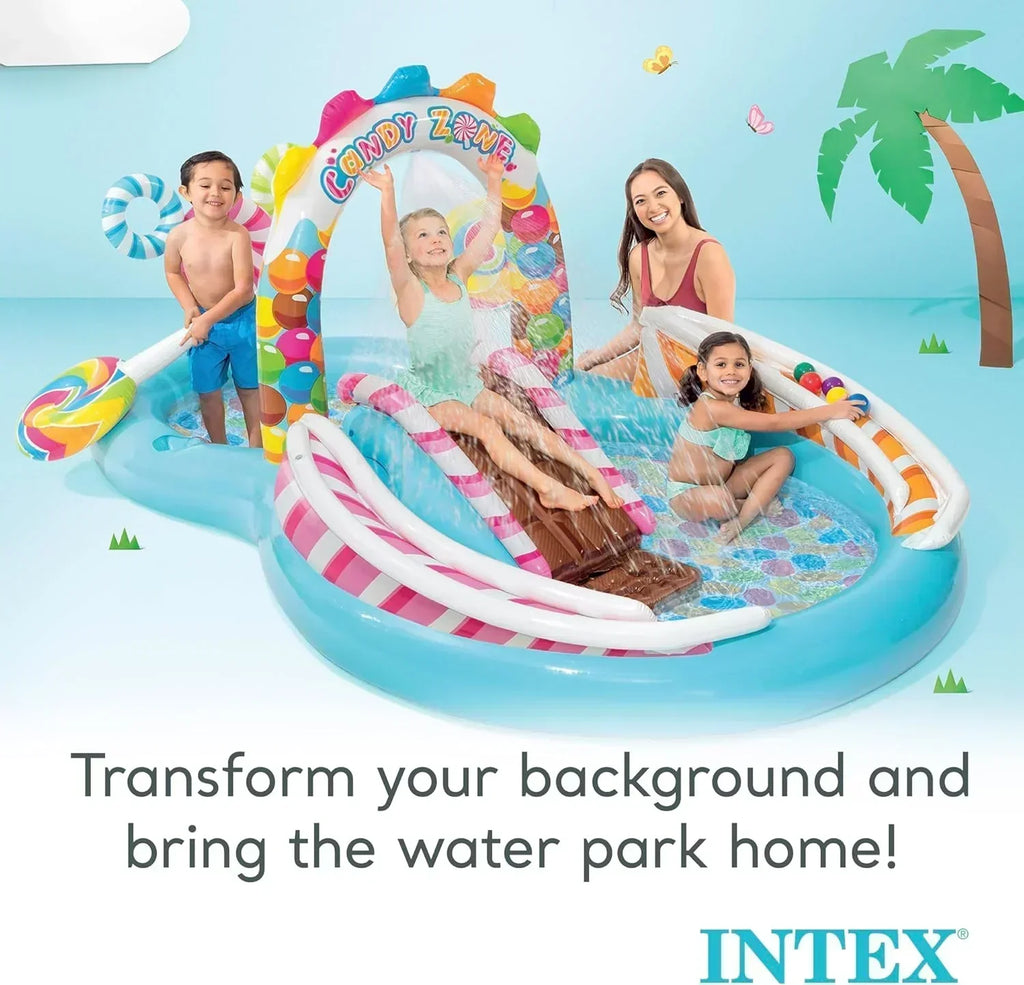 Intex 96" x 78" x 28" Inflatable Jungle Adventure Play Center Spray Kiddie Pool Water Slide wourant
