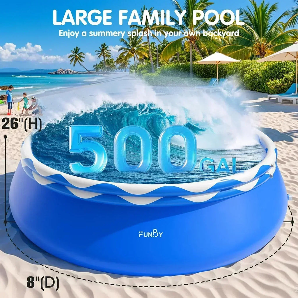 Upgraded Double Rings Inflatable Above Ground Pool Easy Set Inflatable Swimming Pool wourant