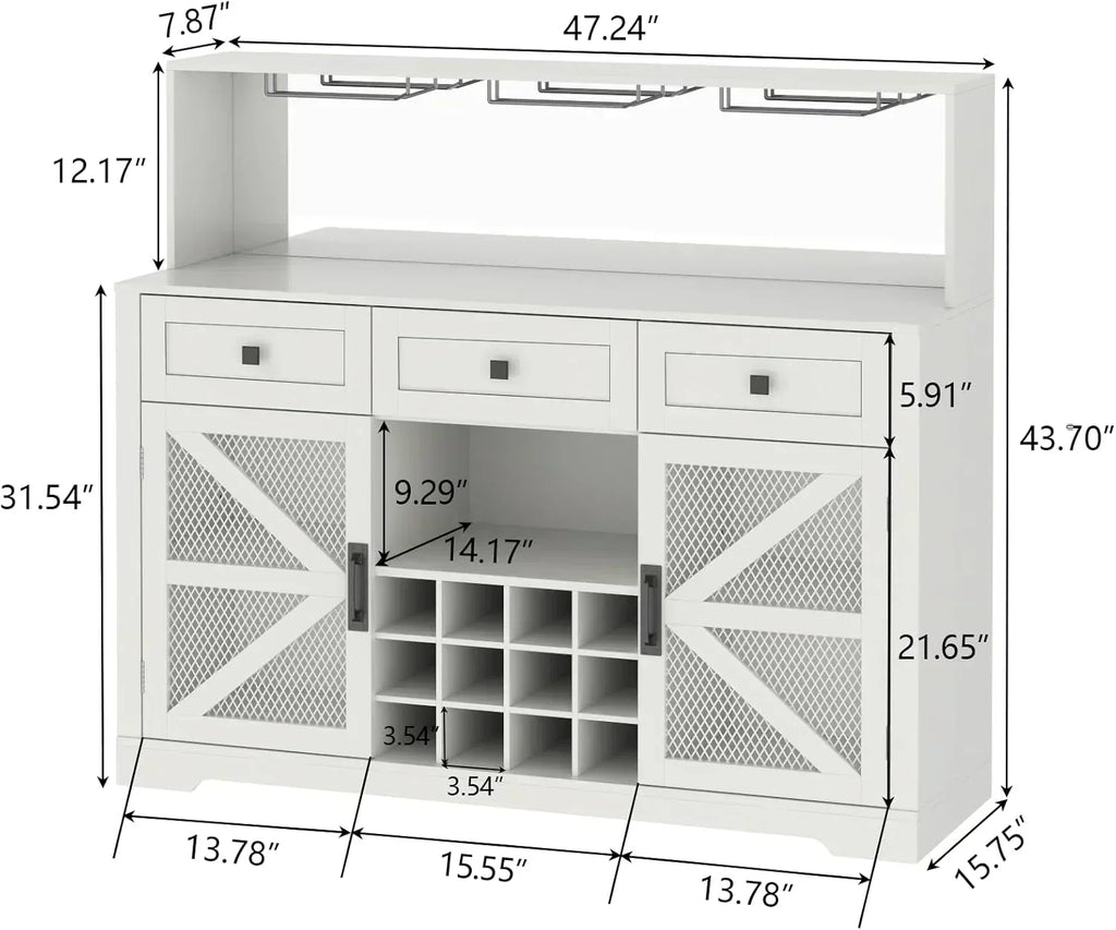 Wine Bar Cabinet with LED Light Liquor Cabinet with Glass Holder Coffee Bar for Liquor wourant