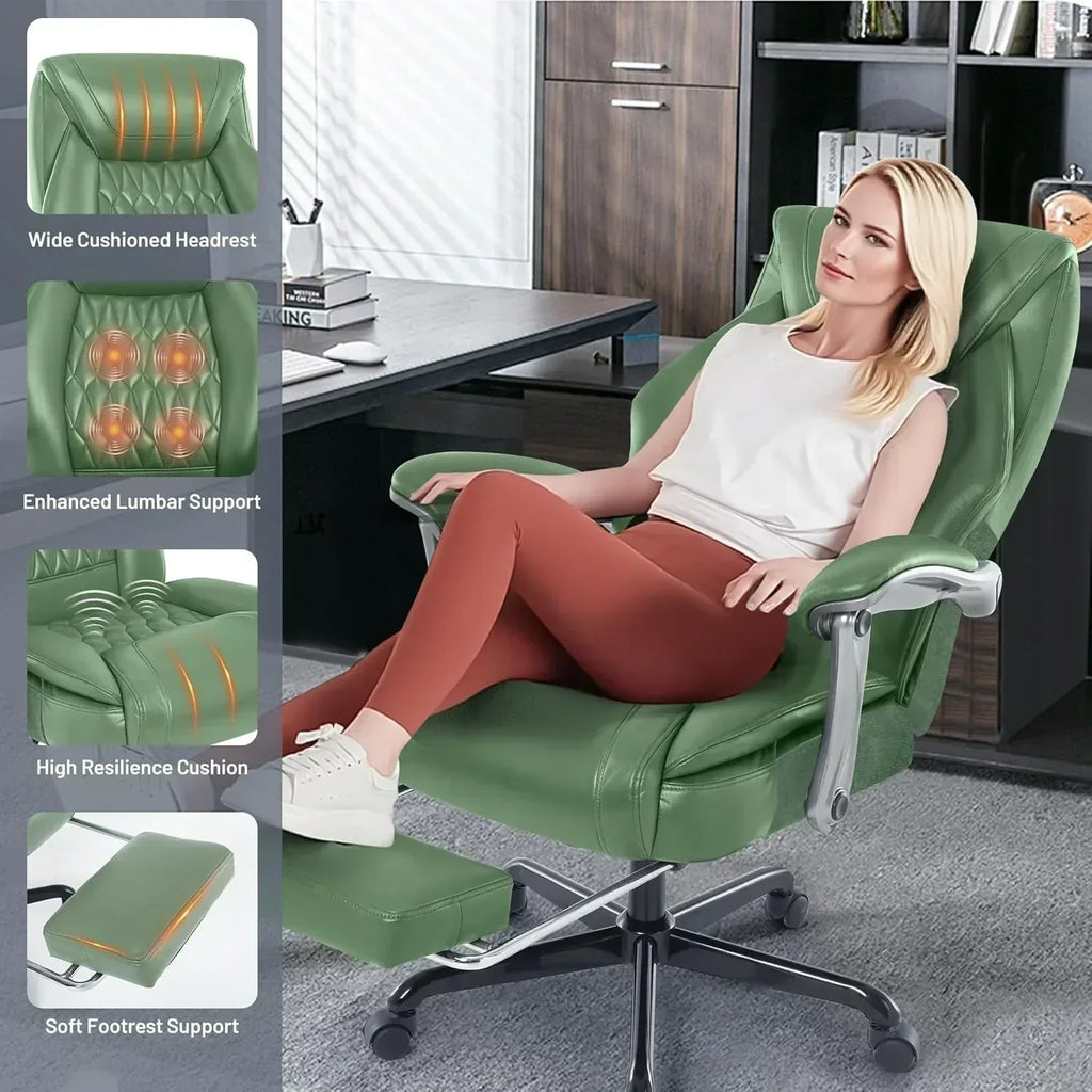 Massage Office Chair with Heating and Footrest Ergonomic Executive Reclining Office Chair wourant