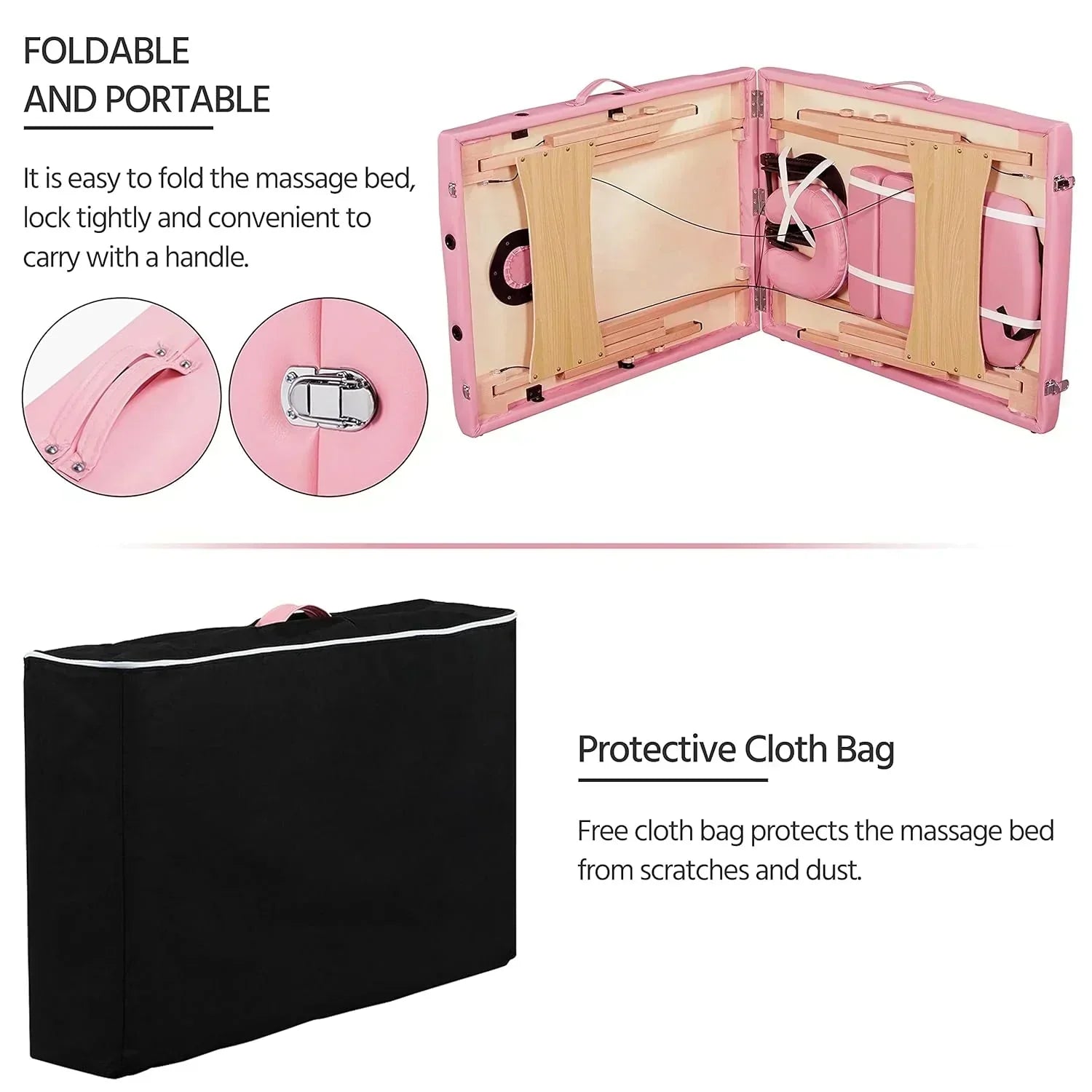 Yaheetech Massage Table Portable Lash Beds Spa Bed Massage Couch Foldable Spa Tables wourant
