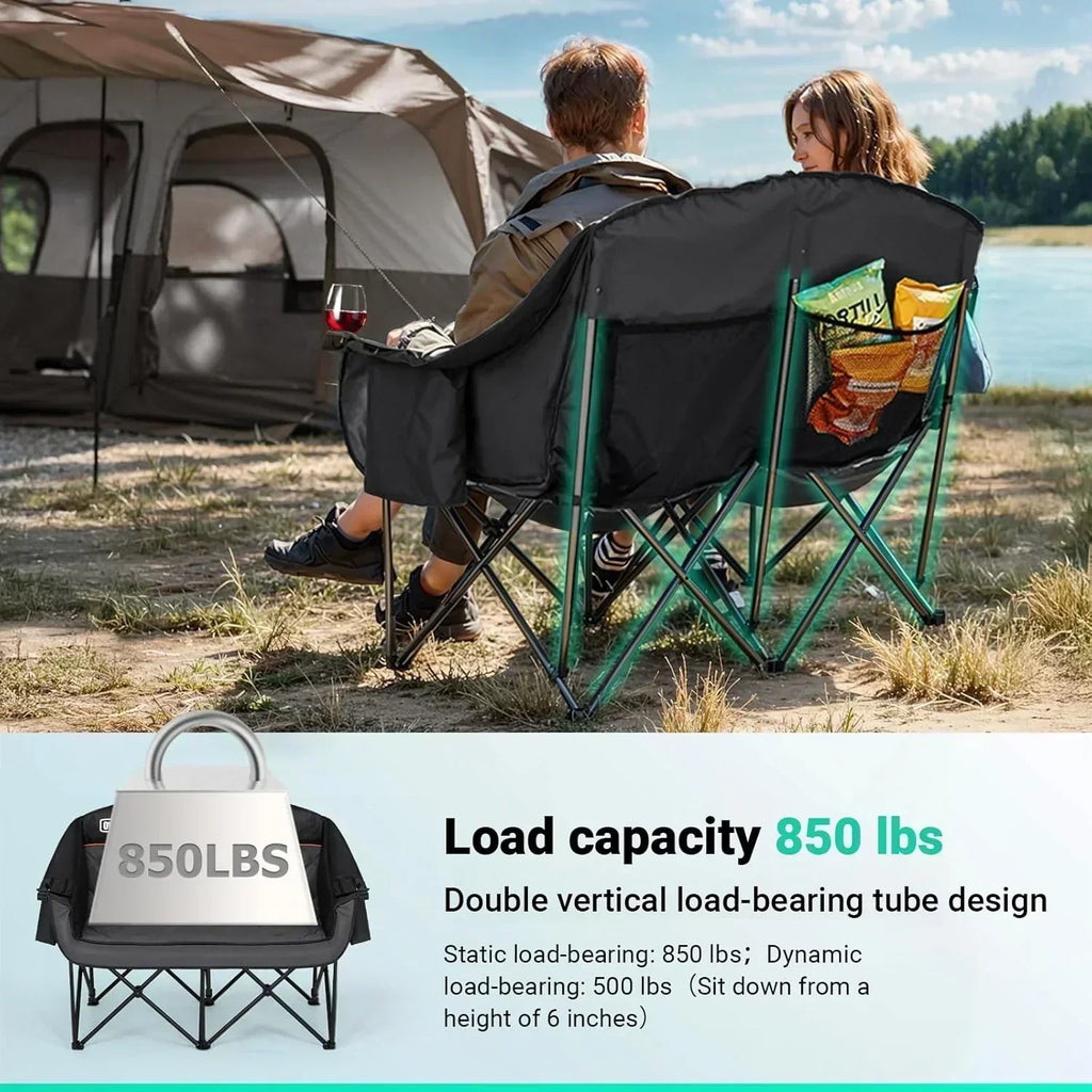 Extra Large Double Camping Chair 2 Person Comfortable Sofa Chair Adult Loveseat Lawn Chair wourant
