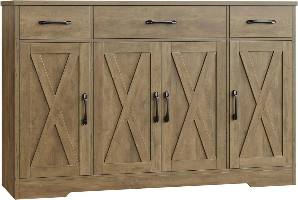 Sideboard with drawers large 55-inch sideboard modern farmhouse wood kitchen dining table wourant