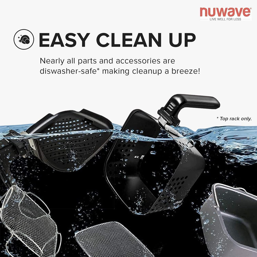 Nuwave Brio 15.5Qt Air Fryer Oven quickly reheats bakes and dehydrates food wourant