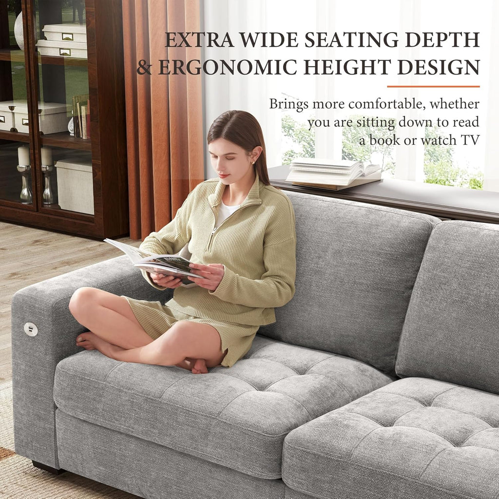 ihanherry 146-inch U-shaped modern sofa modular area cloud sofa wourant