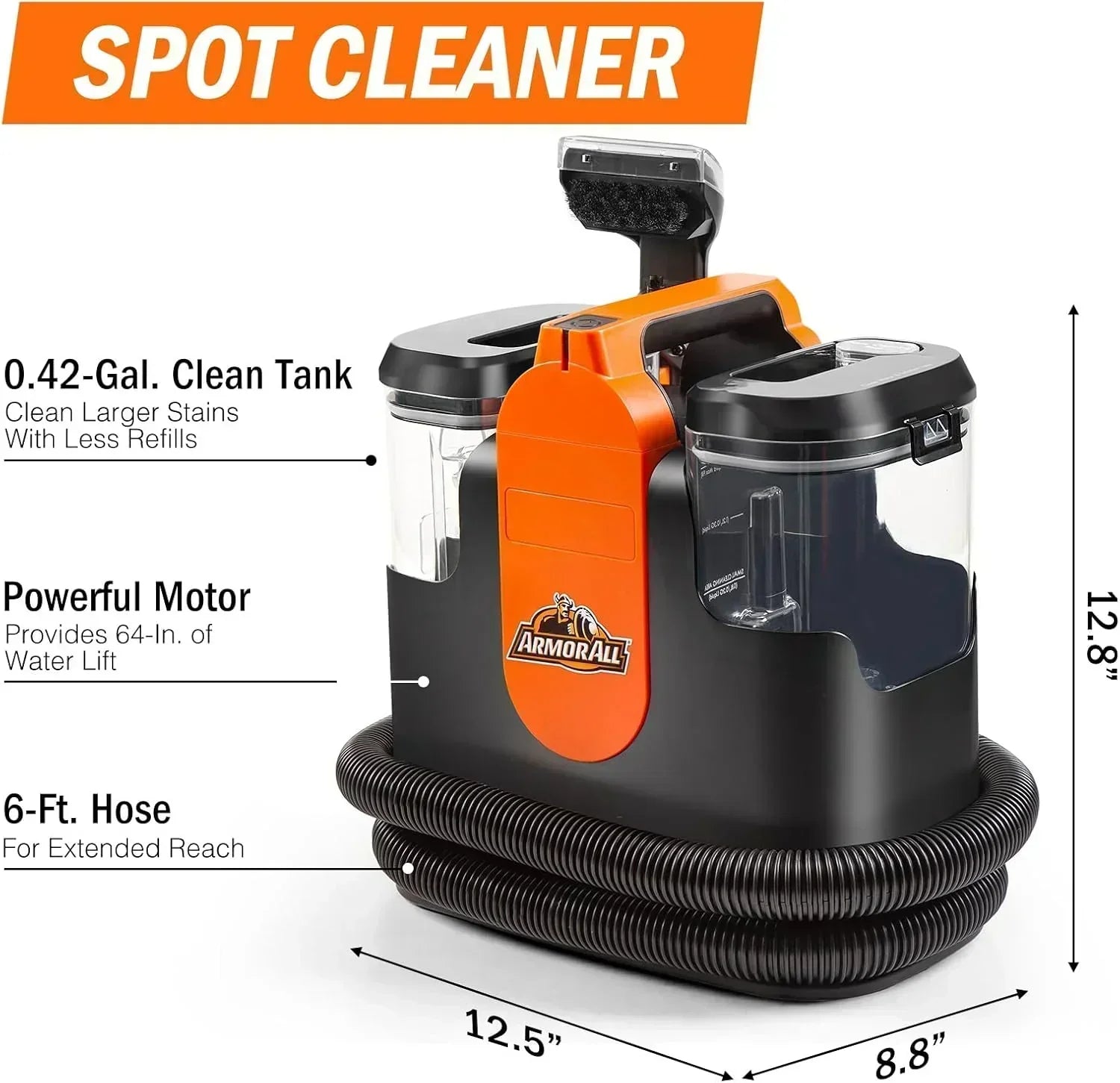 7 Amp Portable Spot Cleaner for Car Cleaning Carpet and Upholstery Stain Removal wourant