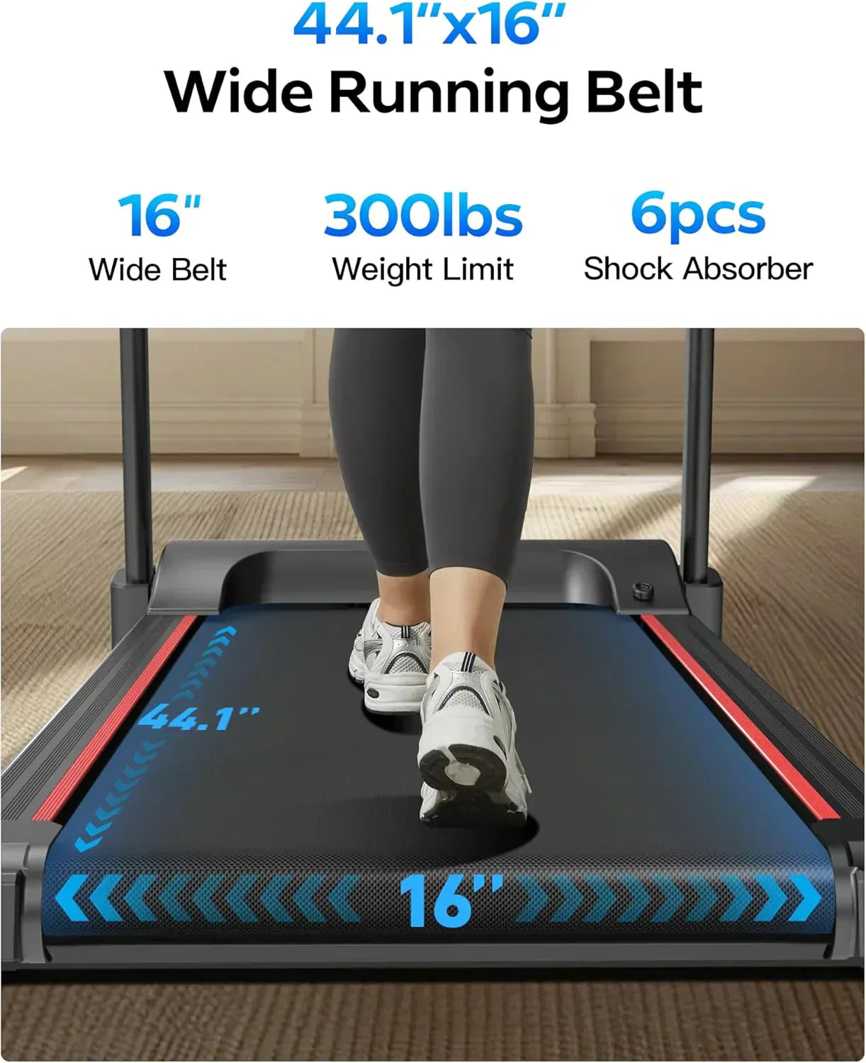 UMAY household folding tilt treadmill with heart rate sensor Low noise wourant