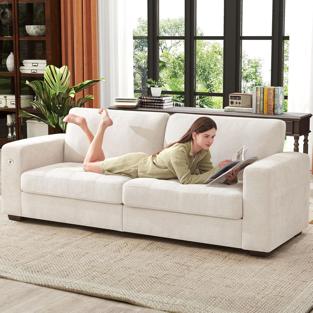 111.4 Inch L Shaped Modern Sofa Modular Cloud Sofa with Ottoman 4 Seater Chenille Deep Seat Sofa wourant