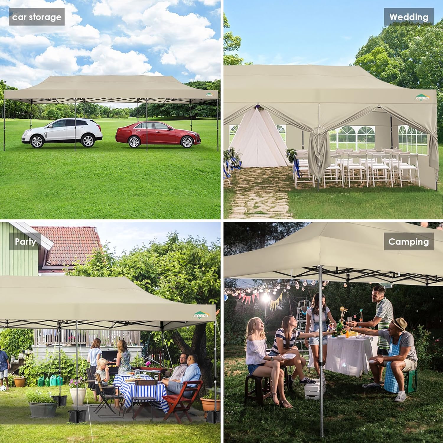 COBIZI 10x20 Heavy Duty Pop up Canopy Tent 6 sidewalls Commercial Canopy Wedding Party Tents wourant