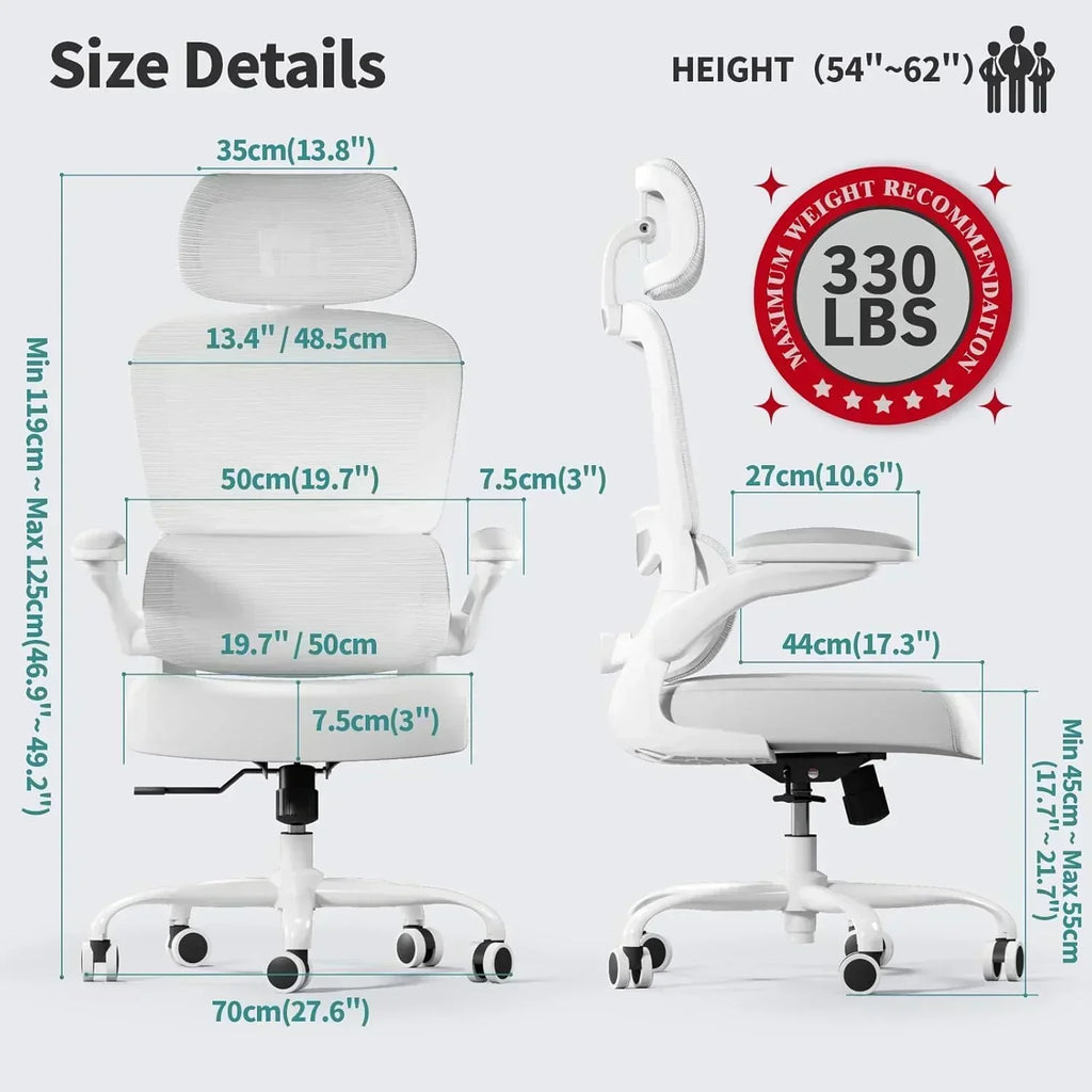 TRALT Office Chair Ergonomic Desk Chair 330 lbs Home Gaming Chair with Wheels wourant